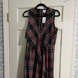 NWT j crew plaid holiday midi dress